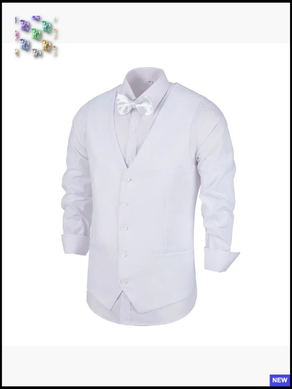 Slim Fit V-Neck Vest Formal Wedding Party Tuxedo Jacket Groom Elegant